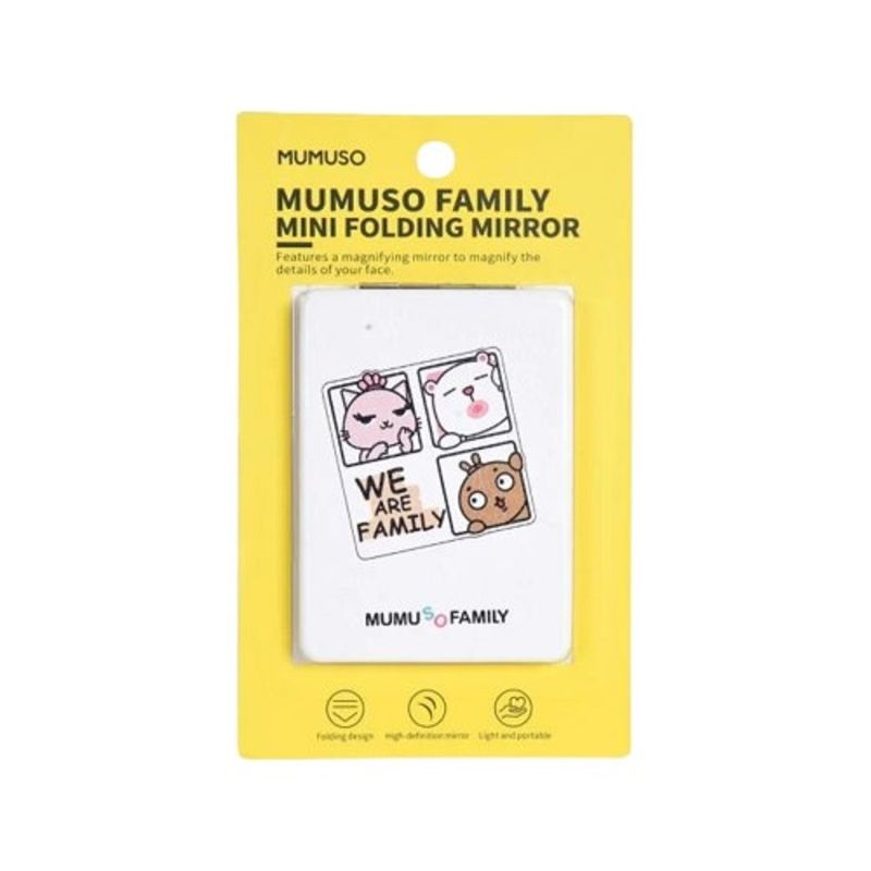 MUMUSO FAMILY MINI FOLDING MIRROR (RECTANGULAR/WHITE) - Mumuso