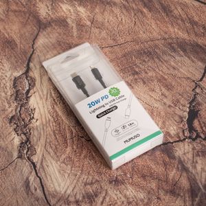 Cable USB Lightning 20W Pd Carga Rápida Negro