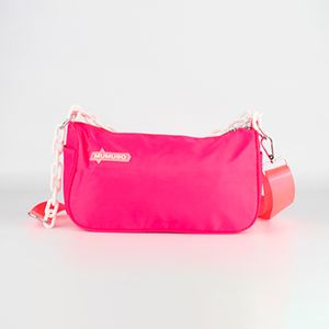 Bandolera con Cadena Acrílica Color Fucsia