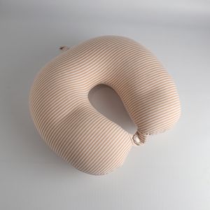 Almohada Cervical Portatil Caqui Y Blanco