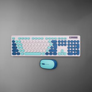 Set de Teclado y Mouse Inalámbricos Azul