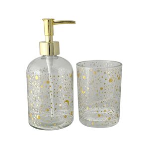 Juego de Baño con Detalles Dorados - 2 Piezas