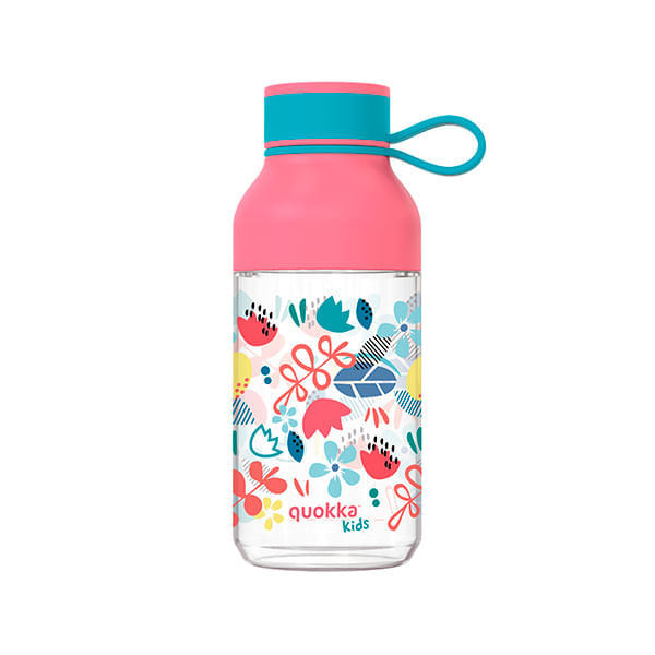 quokka-kids-ecozen-bottle-ice-with-strap-flowers-430-ml