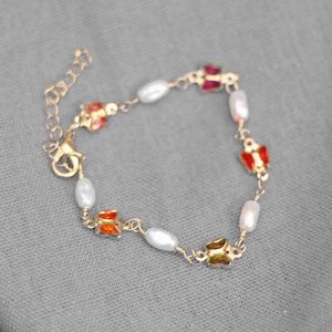 Pulsera con Mariposas Multicolor Dorado
