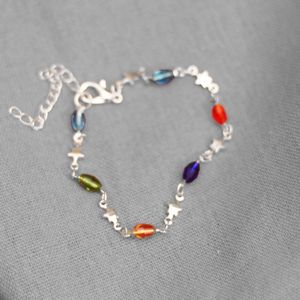Pulsera con Estrellas y Esferas Multicolor Dorado