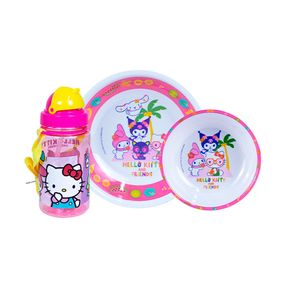 Set Scool Melamine 3Pz Con Tomatodo Hello Kitty & Friends