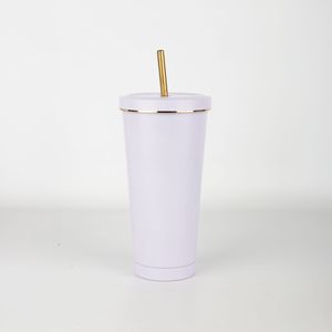 Vaso con Tapa de Acero Inoxidable Lila 650ml