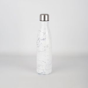 Botella Acero Inoxidable Blanca Marmol 650 ml