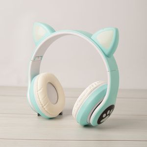 Audífonos Bluetooth Orejas de Gato Celeste