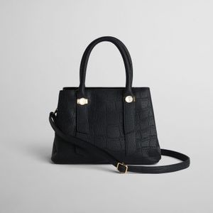Cartera con Lazo y Textura Negro
