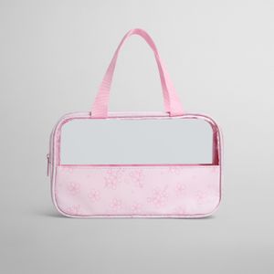 Neceser Transparente Flor de Cerezo Rosa Talla M
