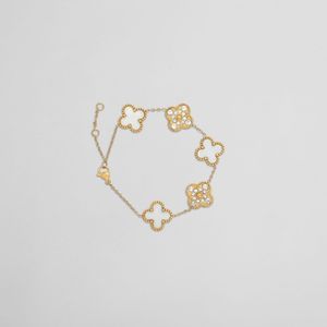 Pulsera Dorada Flores