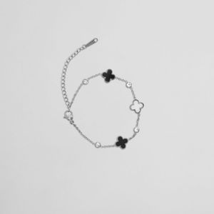 Pulsera Plateada Flores