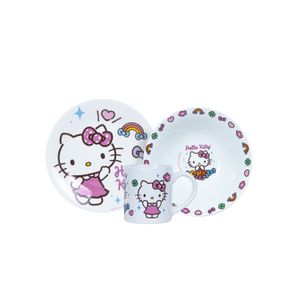 Set Vajilla de Cerámica Hello Kitty  3 Piezas
